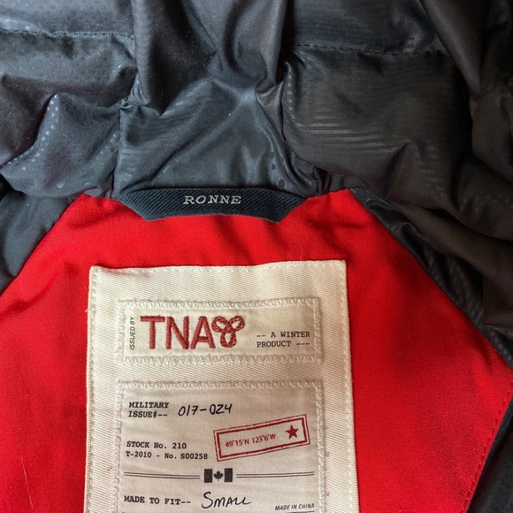 TNA Aritzia Ronne Red Duck Down Parka Coat Jacket - size S - Picture 11 of 14